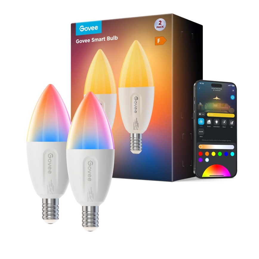 KOMPLEKT 2x LED RGBWW Hämardatav pirn E14/5W/230V 2700-6500K Wi-Fi - Govee