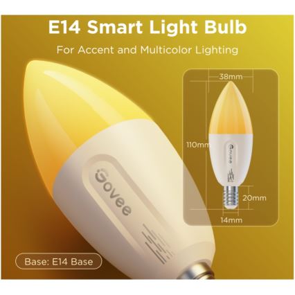 KOMPLEKT 2x LED RGBWW Hämardatav pirn E14/5W/230V 2700-6500K Wi-Fi - Govee
