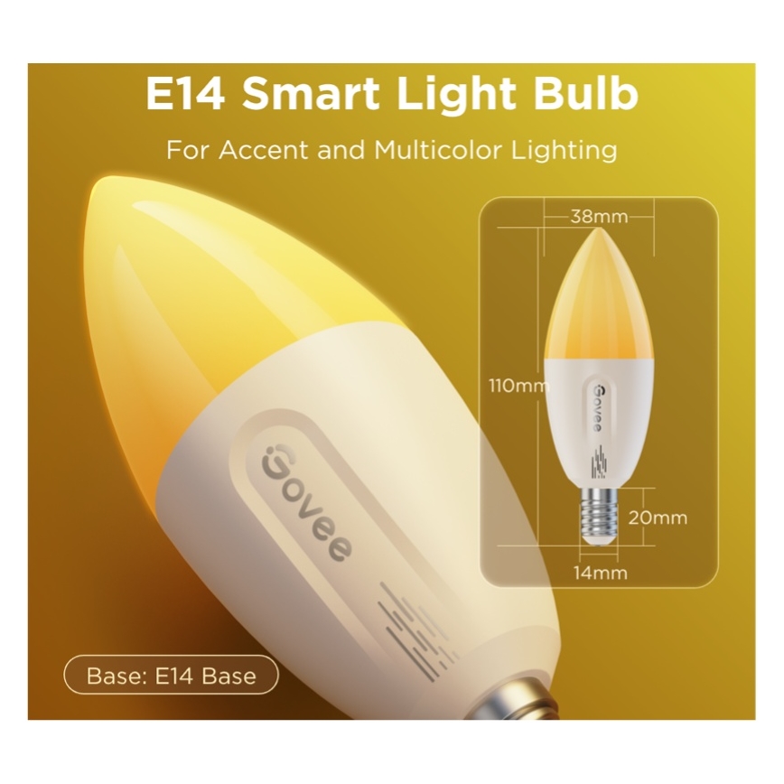 KOMPLEKT 2x LED RGBWW Hämardatav pirn E14/5W/230V 2700-6500K Wi-Fi - Govee