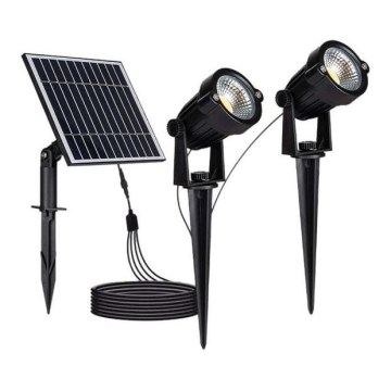 Komplekt 2x LED välisvalgustit, päikeseenergiaga, 2xLED/1,2W/3,7V IP65 3000K 4000 mAh