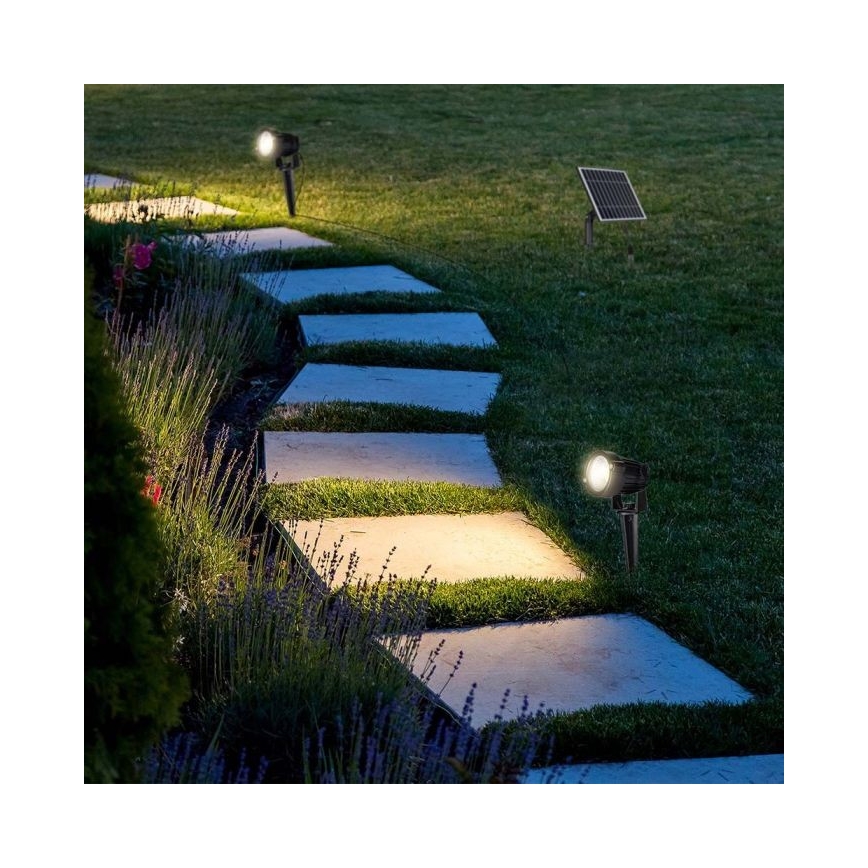 Komplekt 2x LED välisvalgustit, päikeseenergiaga, 2xLED/1,2W/3,7V IP65 3000K 4000 mAh