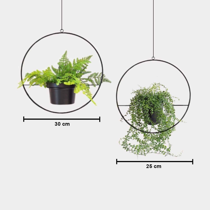 KOMPLEKT 2x Lillepoti rippkinnitus 25cm/30cm metall