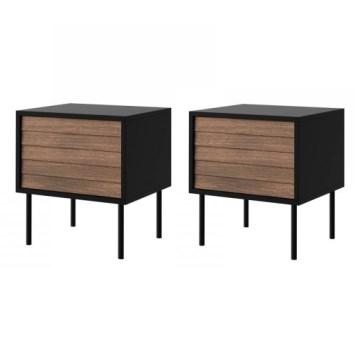 KOMPLEKT 2x Öökapp CORTINA 51x45 cm must/pähkel warnia