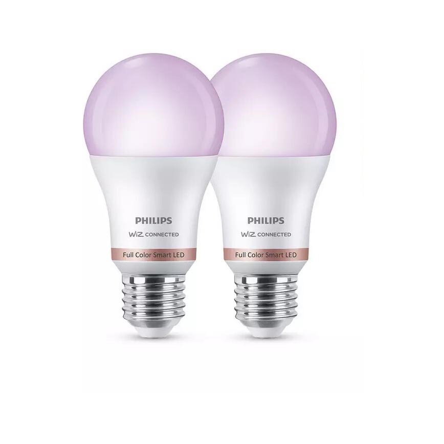 KOMPLEKT 2x RGB LED Hämardatav pirn Philips A60 E27/8W/230V Wi-Fi