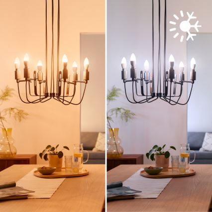 Komplekt 2x LED RGB hämardatav pirn Philips SMART C37 E14/4,9W/230V 2200-6500K CRI 90