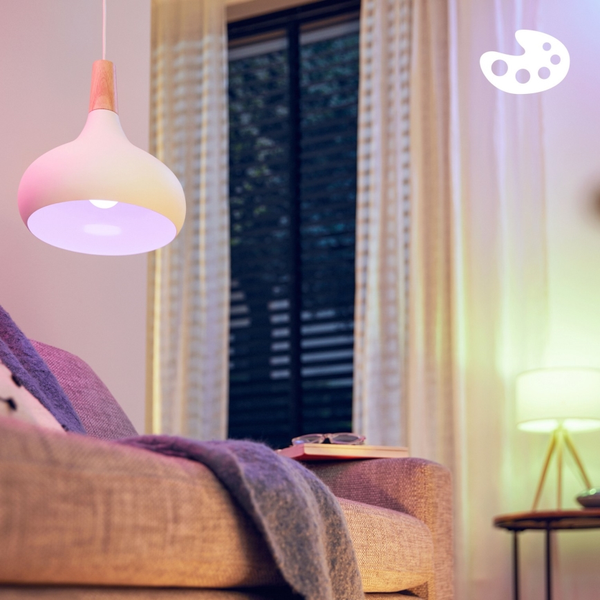 Komplekt 2x LED RGB hämardatav pirn Philips SMART C37 E14/4,9W/230V 2200-6500K CRI 90