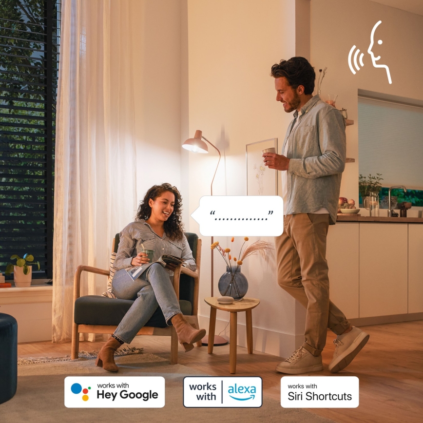 Komplekt 2x LED RGB hämardatav pirn Philips SMART C37 E14/4,9W/230V 2200-6500K CRI 90