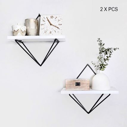 Komplekt 2x riiulit DIA valge/must