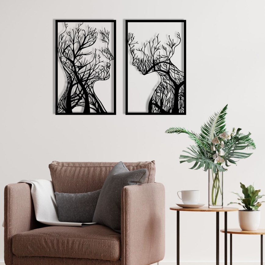 KOMPLEKT 2x Seinakaunistus 86x63 cm Elupuu metall