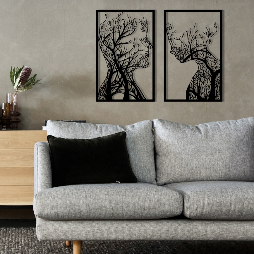 KOMPLEKT 2x Seinakaunistus 86x63 cm Elupuu metall