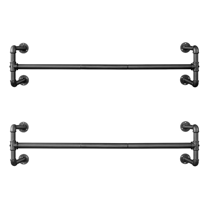 Komplekt 2x seinale kinnitatav riidepuu LINEA, must