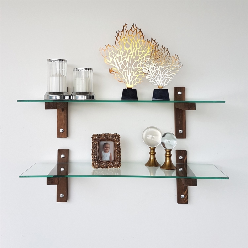 KOMPLEKT 2x Seinariiul 25x85 cm mänd/läbipaistev