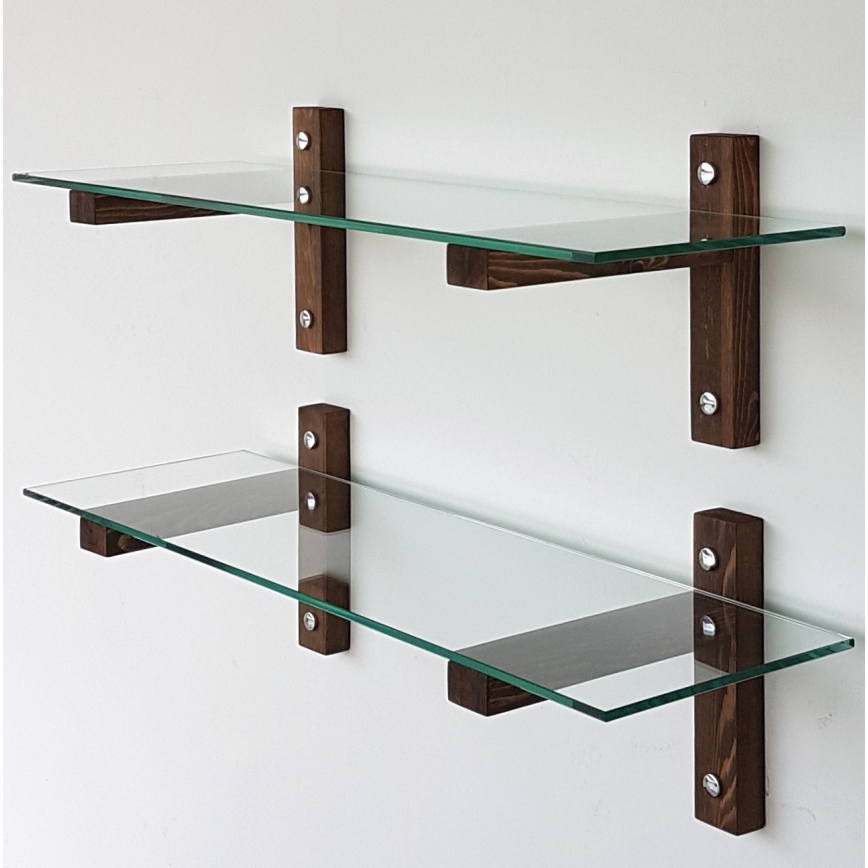 KOMPLEKT 2x Seinariiul 25x85 cm mänd/läbipaistev