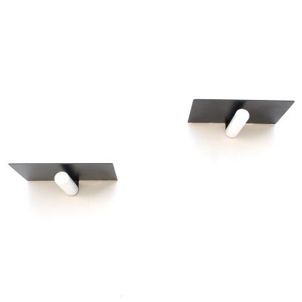 KOMPLEKT 2x Seinariiul 6x21 cm must/valge