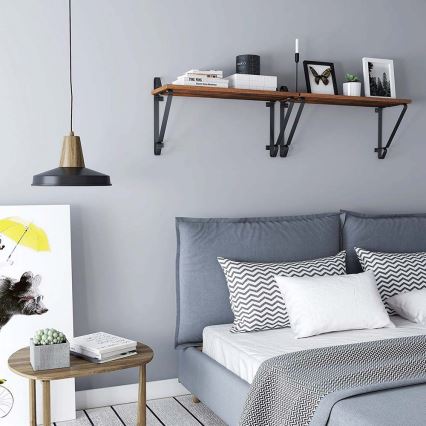 Komplekt 2x seinariiulit SHELFY pruun/must