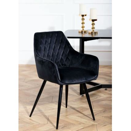 KOMPLEKT 2x Söögitool SAMETTI must