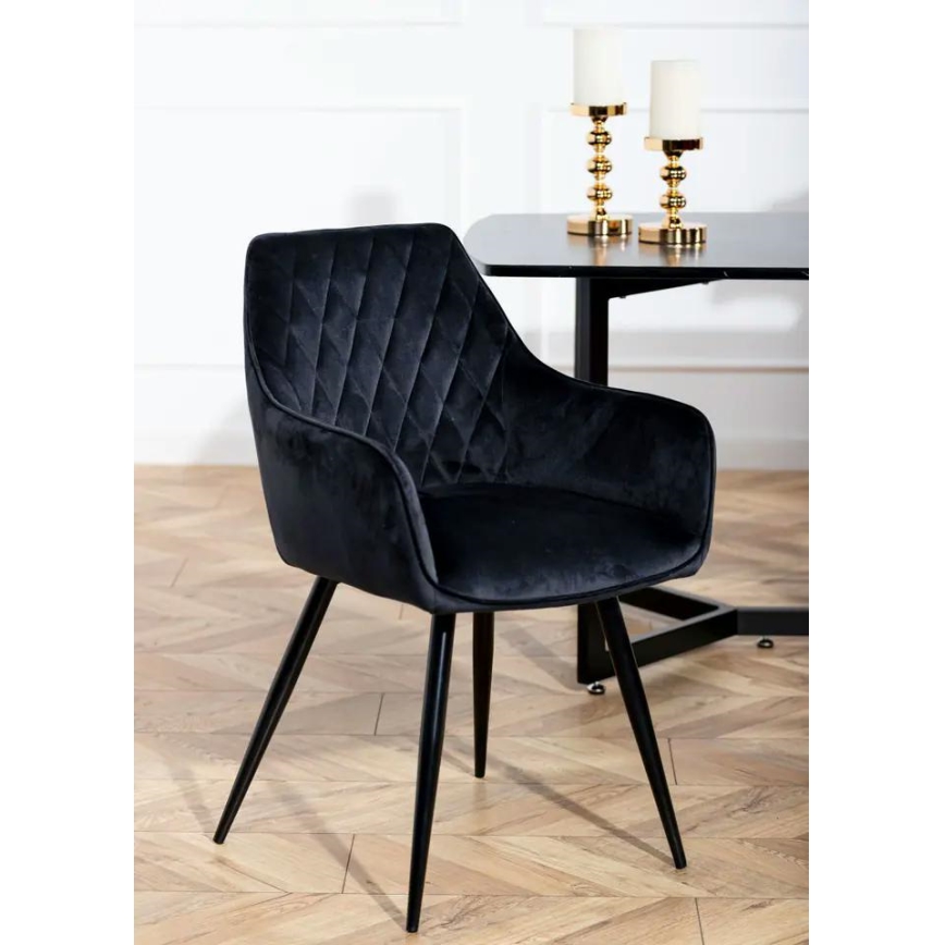 KOMPLEKT 2x Söögitool SAMETTI must