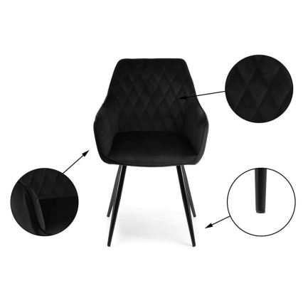 KOMPLEKT 2x Söögitool SAMETTI must