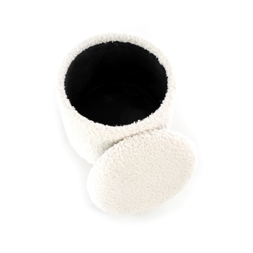 KOMPLEKT 2x Taburett CANCUN d. 31/38 cm valge/pruun