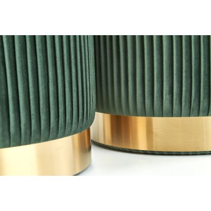 KOMPLEKT 2x Taburett MONTY d. 36/44 cm roheline/kuldne
