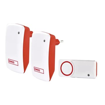 Komplekt 2x traadita uksekell pistikusse 230V IP44