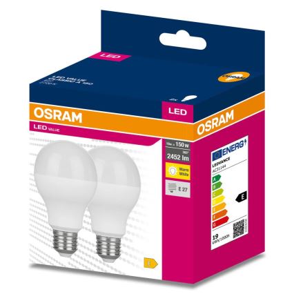 Komplekt 2x VALUE CLASSIC LED-pirni E27/19W/230V 2700K - Osram