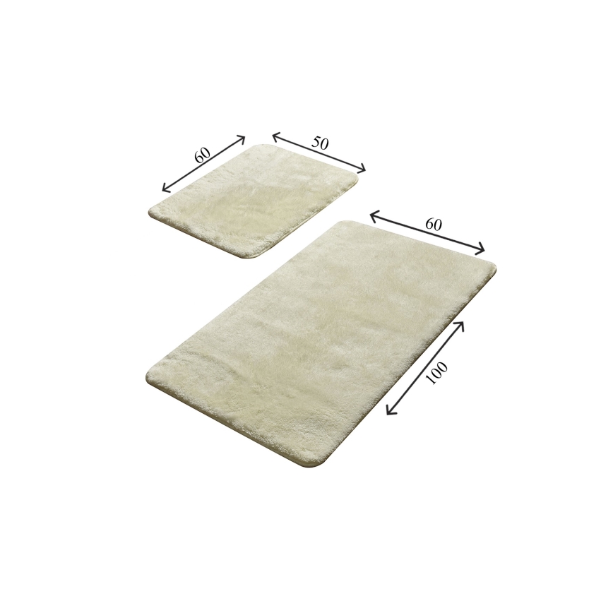 KOMPLEKT 2x Vannitoamatt 60/100 cm valge