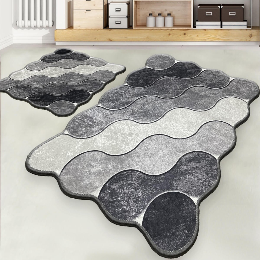 KOMPLEKT 2x Vannitoamatt CIRCLE 60/100 cm hall