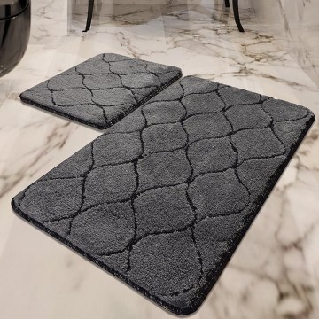 KOMPLEKT 2x Vannitoamatt INFINITY 60/100 cm antratsiit