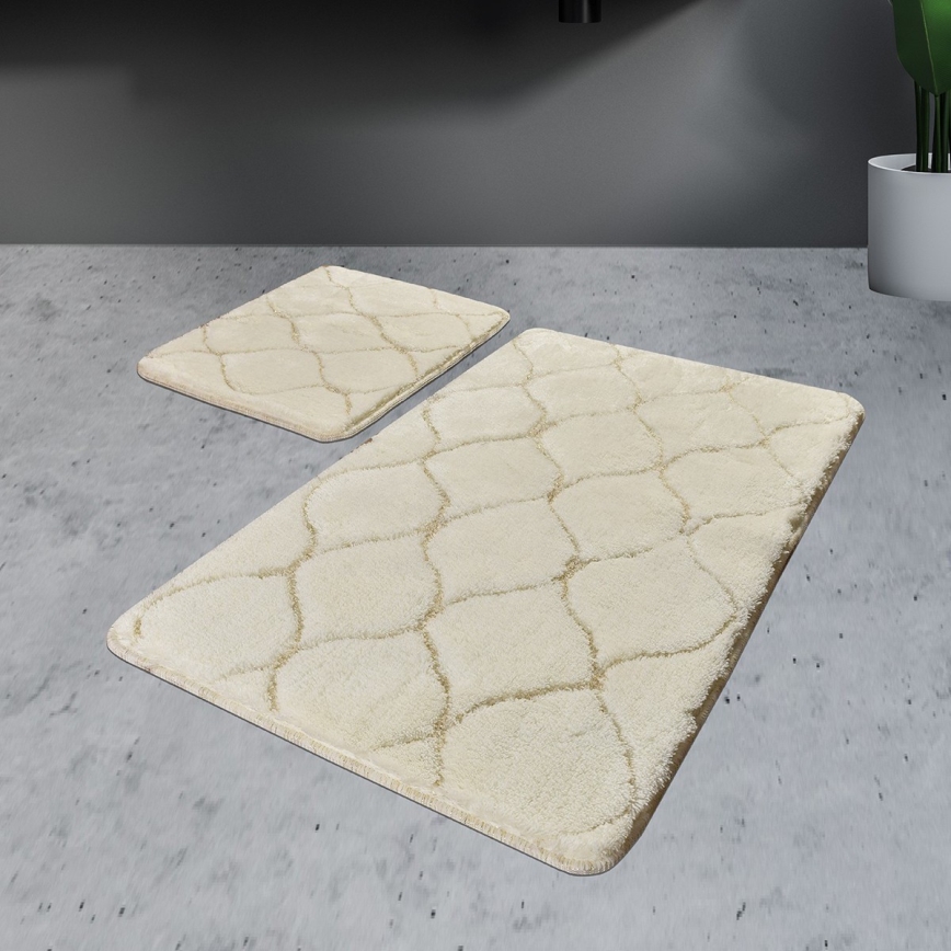KOMPLEKT 2x Vannitoamatt INFINITY 60/100 cm beež