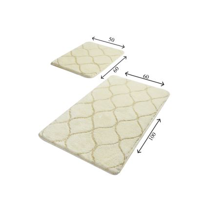 KOMPLEKT 2x Vannitoamatt INFINITY 60/100 cm beež