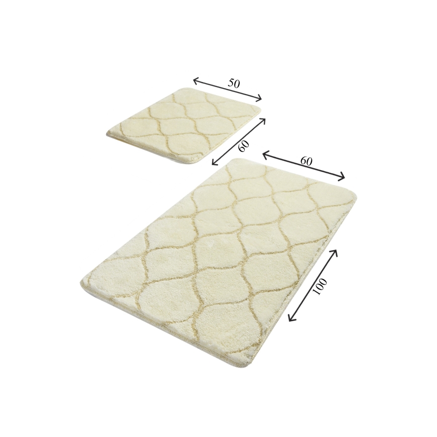 KOMPLEKT 2x Vannitoamatt INFINITY 60/100 cm beež