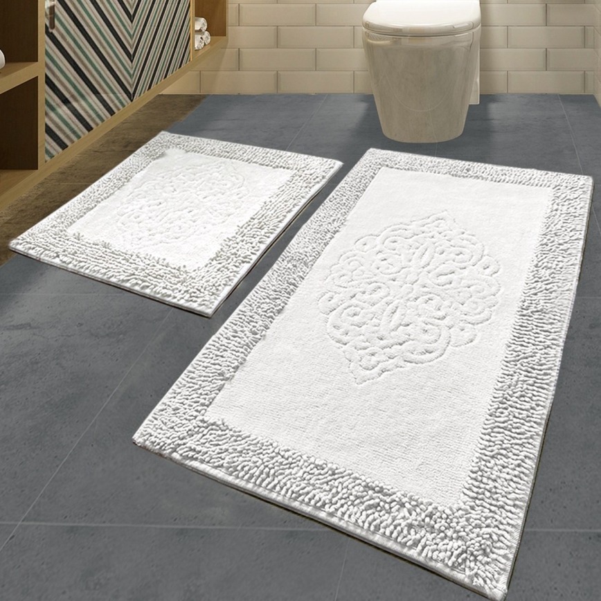 KOMPLEKT 2x Vannitoamatt PIANTE 60/100 cm valge