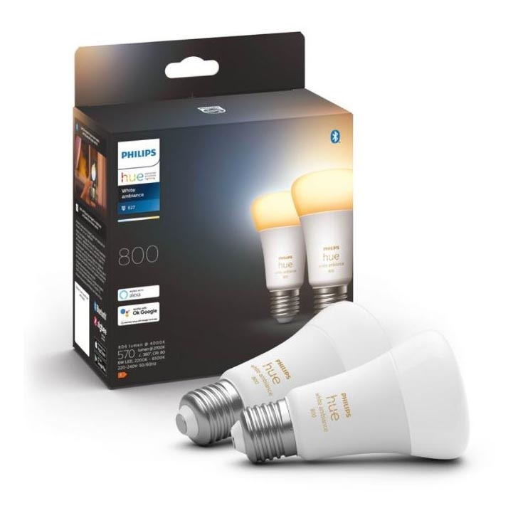 KOMPLEKT 2xLED Hämardatav pirn Philips Hue WHITE AMBIANCE E27/6W/230V 2200-6500K