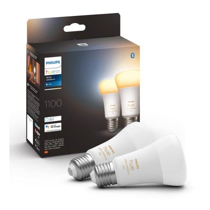 KOMPLEKT 2xLED Hämardatav pirn Philips Hue WHITE AMBIANCE E27/8W/230V 2200-6500K