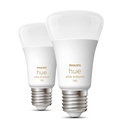 KOMPLEKT 2xLED Hämardatav pirn Philips Hue WHITE AMBIANCE E27/8W/230V 2200-6500K