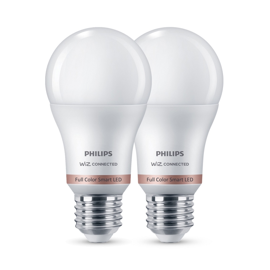 Komplekt 2× LED RGB hämardatavat Philips SMART A60 E27/8,5W/230V 2200-6500K + kaugjuhtimispult