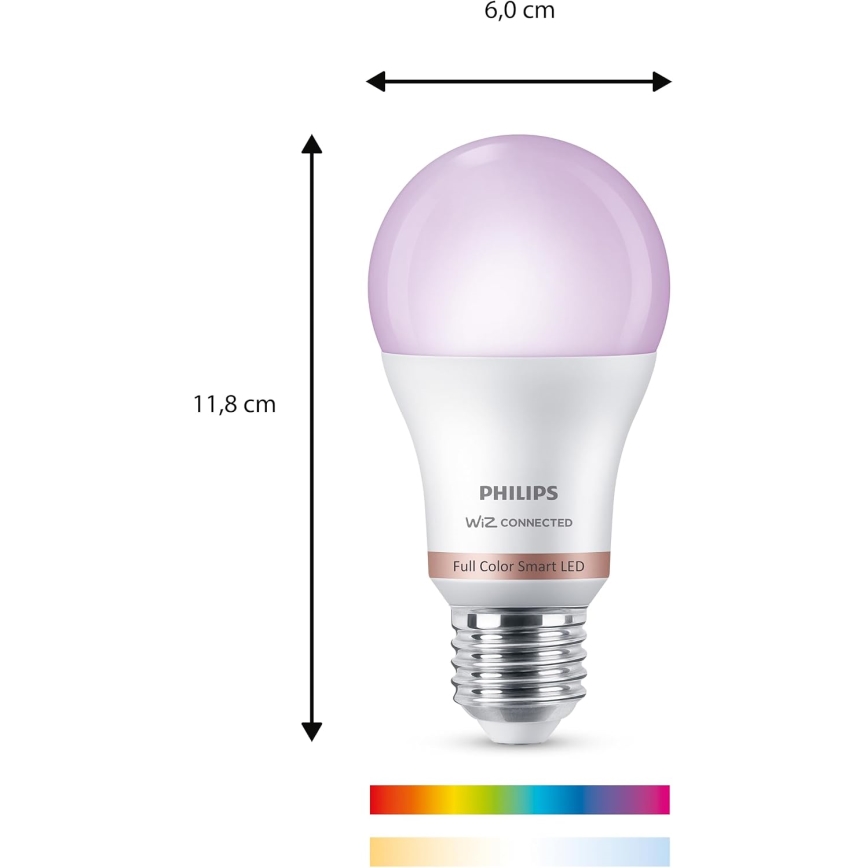 Komplekt 2× LED RGB hämardatavat Philips SMART A60 E27/8,5W/230V 2200-6500K + kaugjuhtimispult