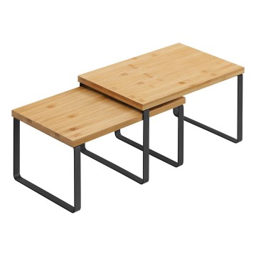 Komplekt 2× hoiustamisriiulit MARGE, must/pruun
