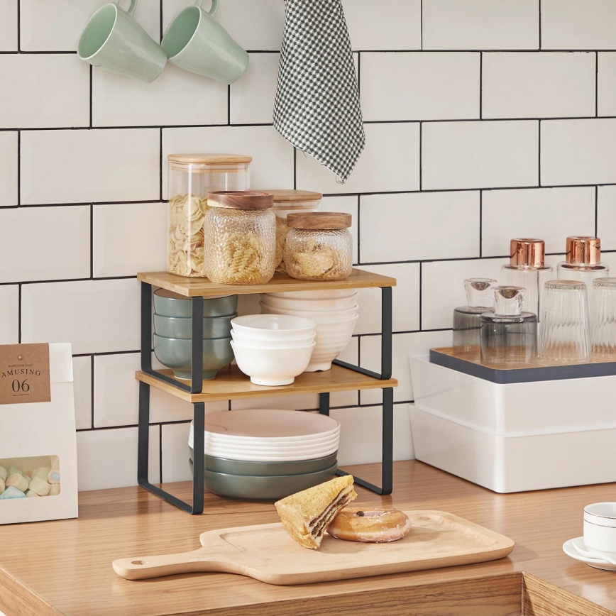 Komplekt 2× hoiustamisriiulit MARGE, must/pruun