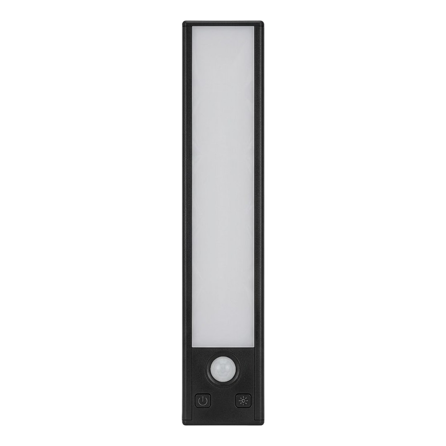 Komplekt 2x laetavat VIRO LED mööblivalgustit liikumis- ja hämarusanduriga LED/1,2W/3,7V 800 mAh 3000/4000/6500K 30 cm must