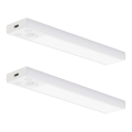 Komplekt 2× LED-laetavaid mööblivalgusteid liikumis- ja hämarusanduriga VIRO LED/1W/3,7V 800 mAh 3000/4000/6500K 20 cm valge