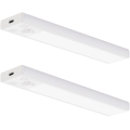 Komplekt 2× LED-laetavat mööblivalgustit liikumis- ja hämarussensoriga VIRO LED/1W/3,7V 800 mAh 3000/4000/6500K 20 cm valge
