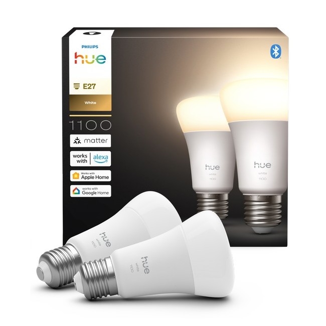 Komplekt 2× Philips Hue WHITE E27 LED-hämardatav pirn 9,5W/230V 2700K