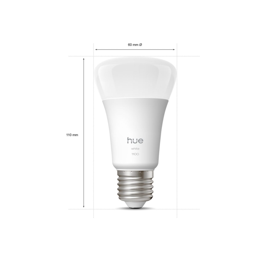 Komplekt 2× Philips Hue WHITE E27 LED-hämardatav pirn 9,5W/230V 2700K