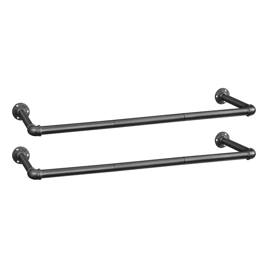 Komplekt 2× seinale paigaldatavat riidenagi LINEA, must