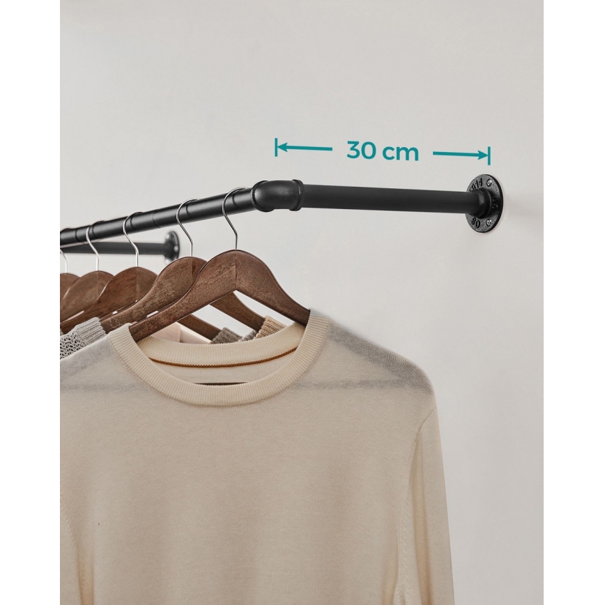 Komplekt 2× seinale paigaldatavat riidenagi LINEA, must