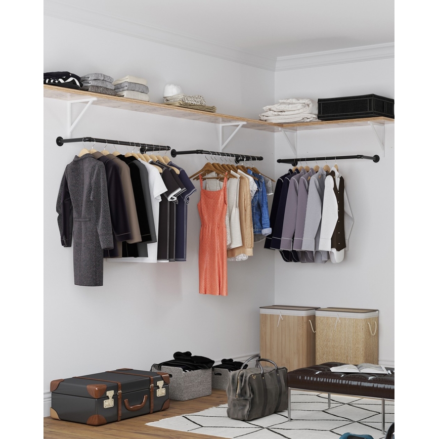 Komplekt 2× seinale paigaldatavat riidenagi LINEA, must