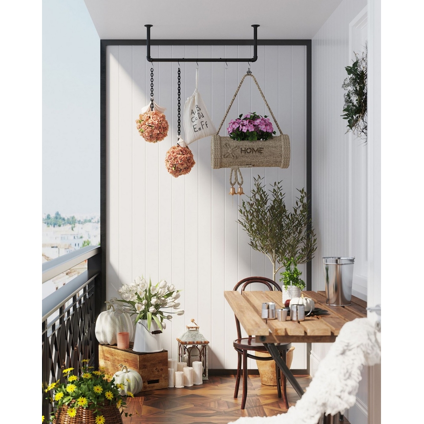Komplekt 2× seinale paigaldatavat riidenagi LINEA, must