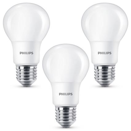 Komplekt 3 x LED Pirn Philips E27/8W/230V 2700K